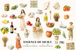Essence of Sicily Watercolor Clipart Collection Product Image 1