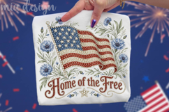 Home of the Free PNG, Rhinestone USA Flag Sublimation Product Image 1