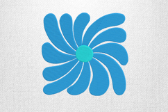 Blue Petal Burst Modern Floral Embroidery Design Product Image 1