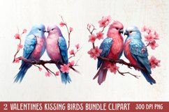 Breeds of Valentine Kissing Birds, Valentine's Day Clipart Product Image 1