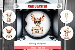 Car Coaster Watercolor Holiday Hangover Product Image 1