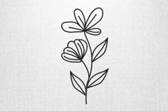 Minimalist Floral Line Art Embroidery Design Product Image 1