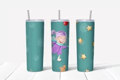 Winter cute Girl Skinny tumbler wrap design Product Image 4