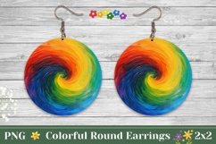 Colorful Round Earrings, Rainbow Swirl Earring Design Product Image 1