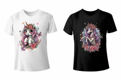 Watercolor Zombie Unicorn PNG sublimation Product Image 3
