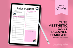 Cute Aesthetic Daily Planner Template Editable Canva Planner Product Image 1