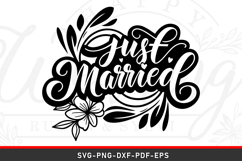Just Married Wedding Sign SVG Cut File Product Image 1