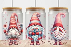 16oz Libbey Glass Can Tumbler Flowers Cute Gnomes Product Image 1