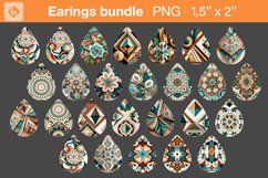 Boho earrings sublimation designs, 26 PNG Product Image 2