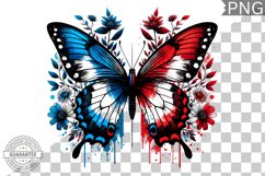 4Th Of July Flora Butterfly Sublimation - 4th of July PNG Product Image 1