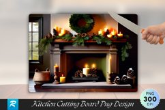Rustic Mantle with Natural Greenery Candles Cutting Board Product Image 1