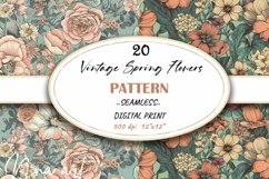 Vintage Spring Flowers Seamless Digital Paper Product Image 1