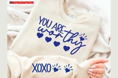 you are worthy XOXO Valentine Sleeve SVG Valentine Sleeve SV Product Image 1