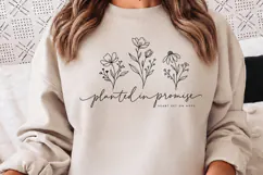 Rooted in Grace Floral Christian PNG, Faith Hope Bloom Chris Product Image 1