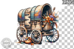 Fall Wagon Garden Sublimation - Fall Clipart PNG Design Product Image 1