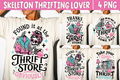 Thrifting Skeleton PNG, Funny Thrift Store Lover Retro Product Image 1