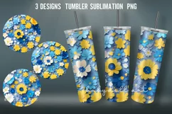 3D Tumbler Wrap Sublimation Designs PN|Flowers Tumbler Product Image 2