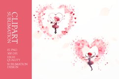 Watercolor heart with toy Valentines Day Clipart Sublimation Product Image 1