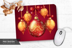 Shiny Red And Gold Ornaments Mouse Pad PNG Design Product Image 1