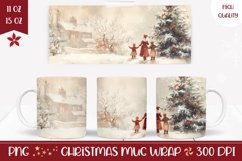 Winter Forest Mug Design, Christmas Tree Mug Sublimation Product Image 1