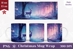 Winter Deer Mug Wrap Design, Magic Forest Sublimation PNG Product Image 1
