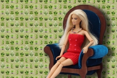 Green wallpaper with plant ornaments for dollhouse succulent Product Image 1