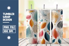 Abstract Shapes And Leaves Tumbler Wrap Sublimation Product Image 1