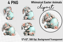 Whimsical Easter Animals Clipart Product Image 1