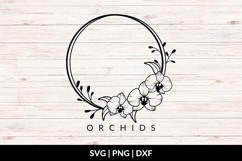 Orchid Round Frame SVG Product Image 1