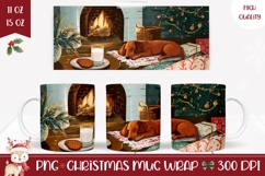 Cartoon Christmas Dog Mug Wrap, Christmas Tree Mug Product Image 1