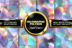 Holographic Polygon Digital Papers - 04 variations Product Image 1