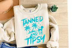 Tanned &amp; Tipsy Svg | Svg Files for Cricut | Shirt Svg Product Image 2