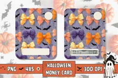 Halloween Bows Money Card, Cartoon Bats Money Card PNG Product Image 1
