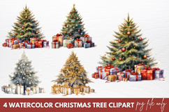 PNG Watercolor Christmas Tree Clipart Product Image 1