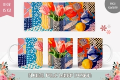 Colorful Tulips Mug Wrap, Spring Mug, Abstract Flowers Mug Product Image 1