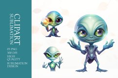 Funny alien clipart sublimation png Product Image 1
