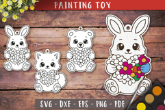 Cute Animal Ornament Bundle SVG Mother’s Day Painting Toy Product Image 5