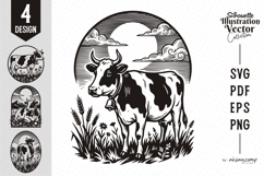 Farm Cow Silhouette SVG Product Image 1
