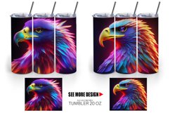 3D Eagle Neon | Tumbler Sublimation Wrap Product Image 5