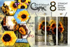 Sunflower | 8 Straight Skinny tumbler Sublimation designs Product Image 1