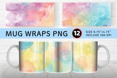 Pastel Sparkly Watercolor Mug wrap Sublimation Designs Product Image 1