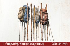 Winter Hiking Clipart Sublimation, Christmas PNG Product Image 1