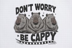 Vintage Funny Sarcastic Animal Dont Worry Be Cappy PNG Product Image 2