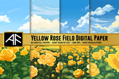 Yellow Rose Field Digital Paper Product Image 1