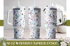 White Tumbler Template, Colorful Glitter 40 Oz Tumbler PNG Product Image 1