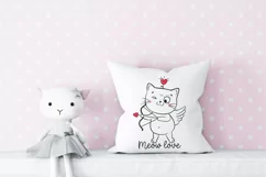 Valentine's day cute cupid cat SVG, PNG. Product Image 3