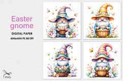 Easter gnomes digital paper, background clipart Product Image 1