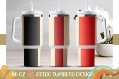 Retro Stripes Tumbler PNG, Retro 40 Oz Tumbler Template Product Image 1
