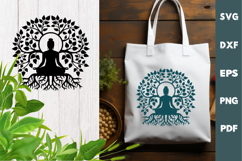 Meditation laser SVG PNG| Buddha Lotus Pose Silhouette Product Image 2