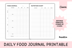 Daily Food Journal Editable Template 2 | Meal Tracker Product Image 1